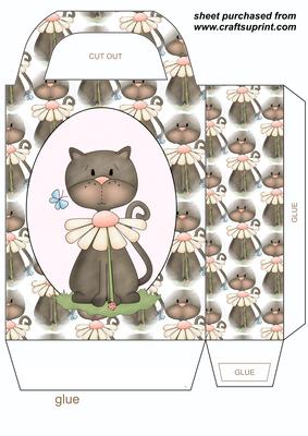 Cute Floral Cat Gift Bag 5