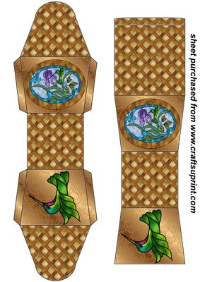 Gold Stained Glass Floral Gift Box