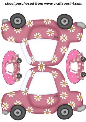 Funky Pink Daisy Car Card