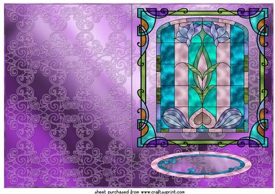 Purple Stained Glass Window Card