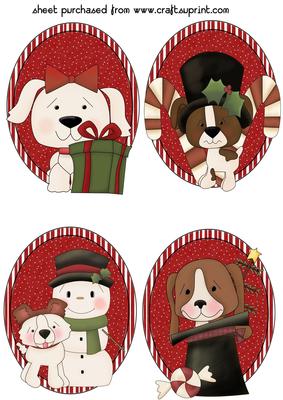 4 Christmas Puppy Toppers