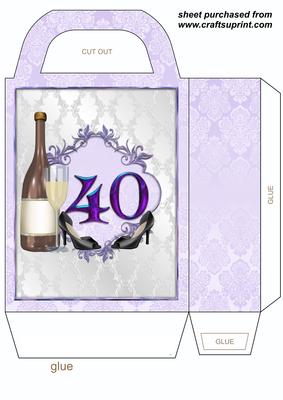 Age 40 Champagne and Shoes Gift Bag