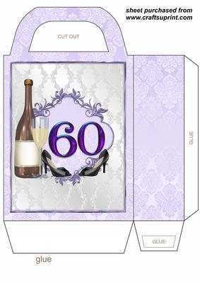 Age 60 Champage and Shoes Gift Bag