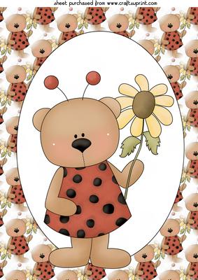 Cute Floral Ladybird Topper 1
