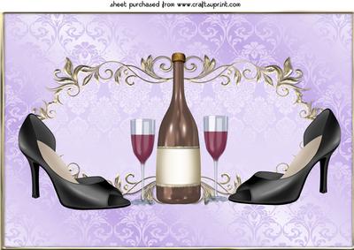 Champagne and Shoes Birthday Topper