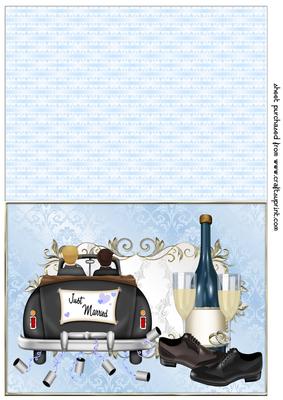 Male Civil Wedding Cut and Fold Card 1