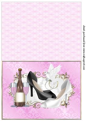 Pink Female Civil Wedding Cut and Fold Card 3