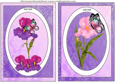 2 Floral Butterfly Dangler Card Fronts