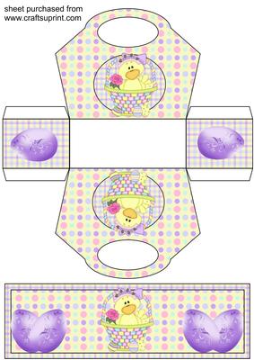Easter Chick Gift Basket with Topper/bookmark 2
