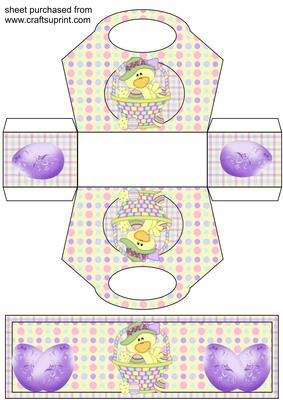 Easter Chick Gift Basket with Topper/bookmark 3