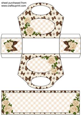 Cream Roses Gift Basket with Topper/bookmark 1