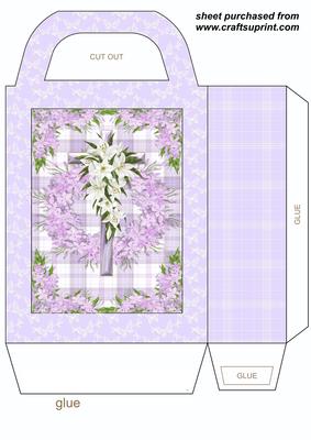 Purple Floral Lilies Gift Bag
