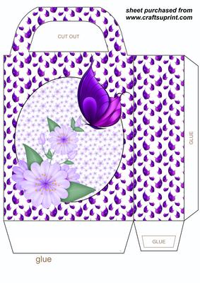 Purple Butterfly Floral Gift Bag