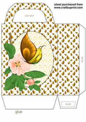 Yellow Butterfly Floral Gift Bag 1