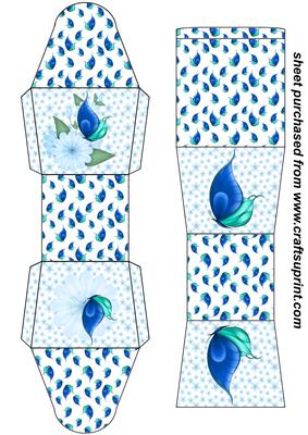 Blue Butterfly Floral Gift Box