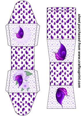 Purple Butterfly Floral Gift Box