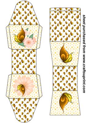 Yellow Butterfly Floral Gift Box