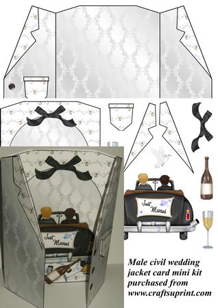 Male Civil Wedding Jacket Card Mini Kit