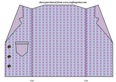 Pink and Lilac Hearts Jacket Card Blank