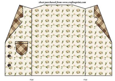 Cream Rose Jacket Card Blank 1