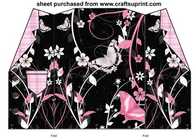 Pink and Black Butterfly Jacket Card Blank