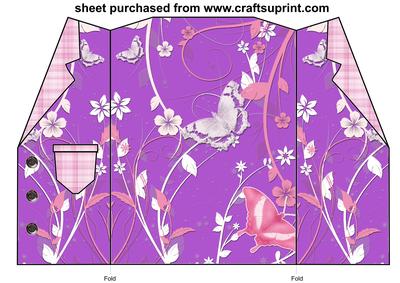 Pink and Purple Butterfly Jacket Card Blank