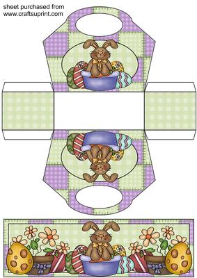 Chocolate Easter Bunny Gift Basket with Topper/bookmark 1