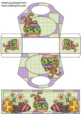 Chocolate Easter Bunny Gift Basket with Topper/bookmark 2