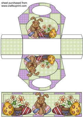 Chocolate Easter Bunny Basket with Topper/bookmark 3