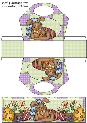 Chocolate Easter Bunny Basket with Topper/bookmark 4