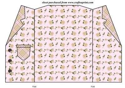 Pink Roses Jacket Card Blank 2