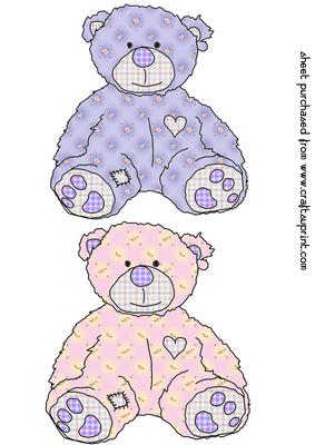 Pink and Lilac Floral Scruffy Ted Bear Toppers