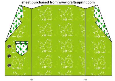 Green Swirl Butterfly Jacket Card Blank