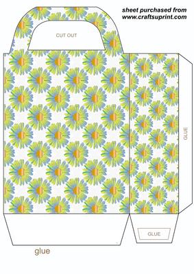 Blue Green Daisy Gift Bag