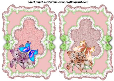 2 Butterfly and Lily Card Fronts 2