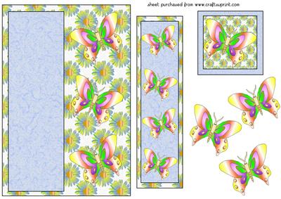 Rainbow Floral Butterfly Bookmark Card Front
