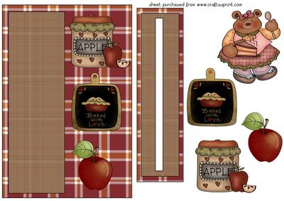 Apple Pie Bear Slider Card Front 2