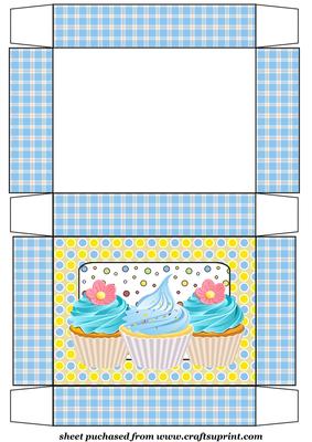 Blue Cupcake Themed Gift Box