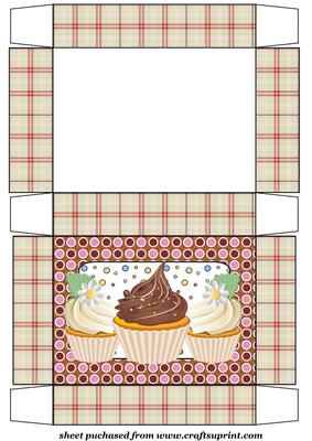 Chocolate Vanilla Cupcake Themed Gift Box