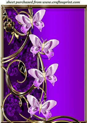 Purple Floral Butterfly Topper