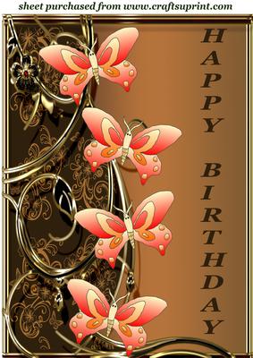 Bronze/orange Birthday Floral Topper