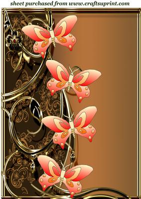 Bronze/orange Floral Butterfly Topper