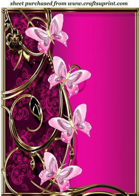 Pink Floral Butterfly Topper