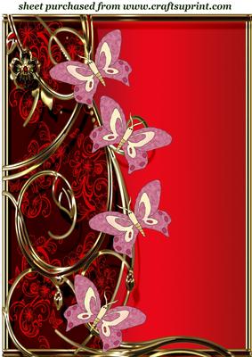 Red Floral Butterfly Topper