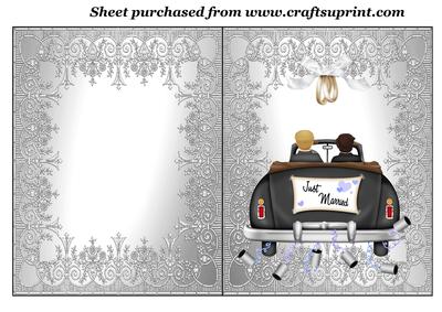 Male Car Civil Wedding Cut and Fold Card