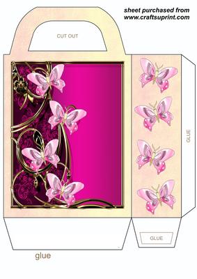 Pink Floral Butterfly Gift Bag