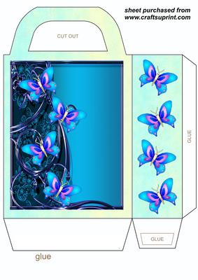 Blue Floral Butterfly Gift Bag 1
