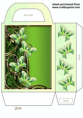 Green Floral Butterfly Gift Bag