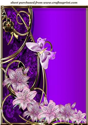 Purple Lilies and Butterfly Topper