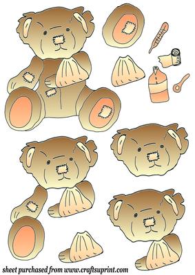 Brown with Orange Get Well Soon Teddy